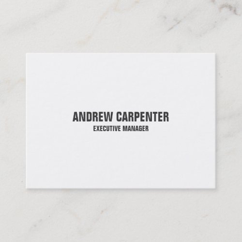 Bold Text White Unique Modern Professional Business Card