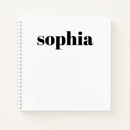 Bold Text  Your Name on White Notebook