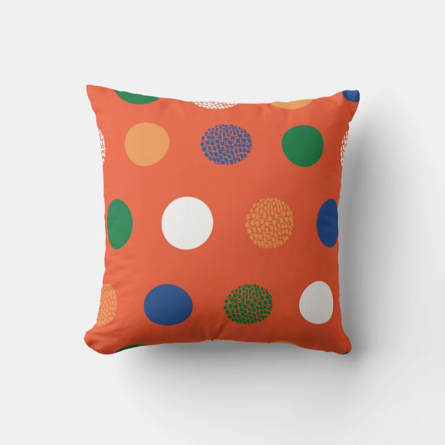 Bold Textured Polka Dots Throw Pillow (Front)