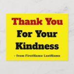 [ Thumbnail: Bold "Thank You For Your Kindness" Postcard ]