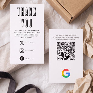 Bold thank you review Enclosure Card