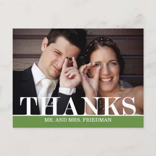 Bold Thanks Wedding Thank You Card