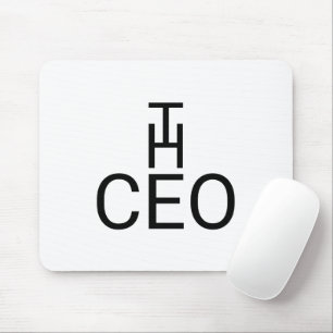 Bold The CEO Text Mouse Pad for Workspaces