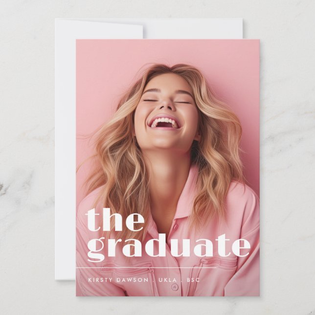 Bold THE GRADUATE Uni Two Photo GRADUATION Announcement (Front)