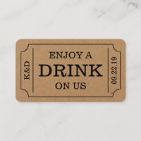 Bold Ticket Style "Enjoy A Drink On Us" Template