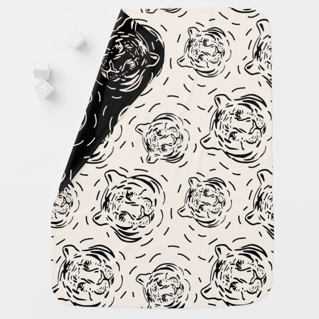 Bold tiger design design  baby blanket (In Situ)