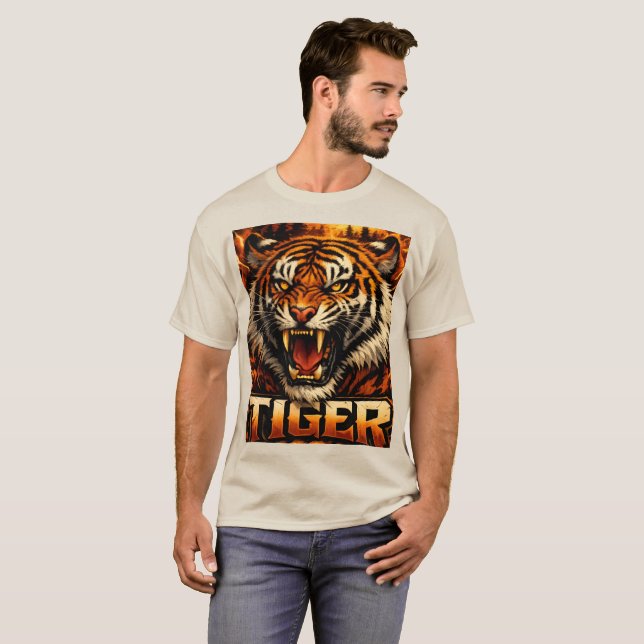 Bold Tiger Graphic Streetwear Tee (Front Full)