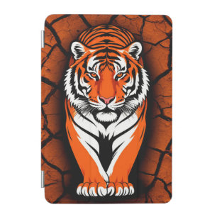 Bold Tiger on Cracked Earth Backgroun iPad Mini Cover