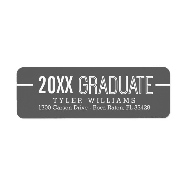 Bold Timeless Editable Color Graduation Label (Front)