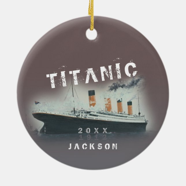 Bold Titanic Ceramic Ornament (Back)