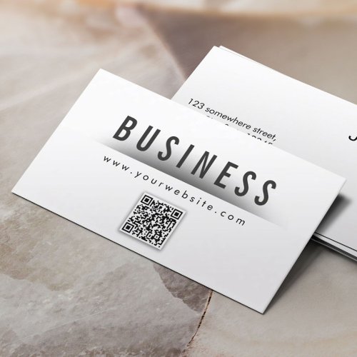 Bold Title QR Code Nail Art Business Card