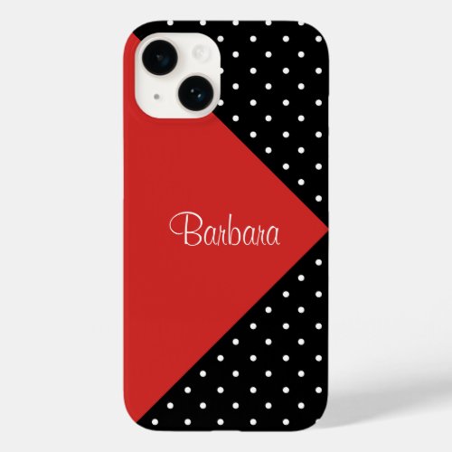 Bold Tomato Red Black  White Dotted Custom Name Case_Mate iPhone 14 Case