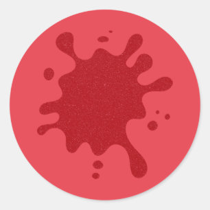 Bold Tomato-Red Splash Round Stickers – Customize