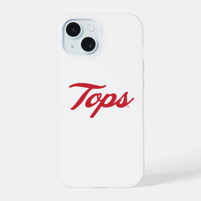 Bold Tops Script Logo iPhone 15 Case (Back)