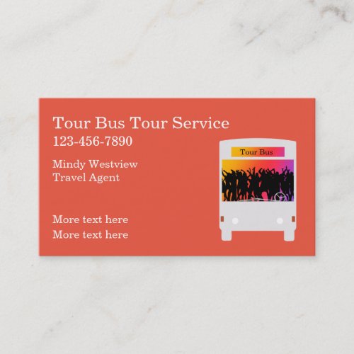 Bold Travel Tour Bus Theme Business Cards