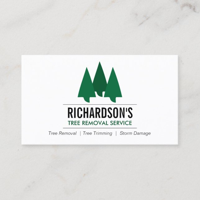 Bold Tree Service Logo Business Card (Front)