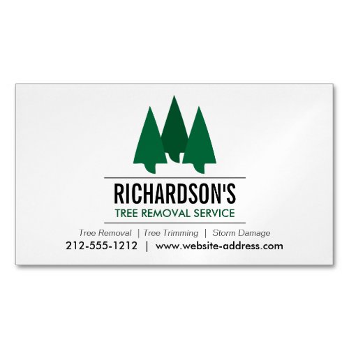 Bold Tree Service Logo Business Card Magnet