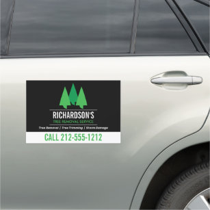 Bold Tree Service Logo Green/Black Car Magnet