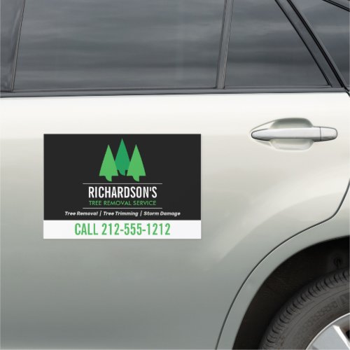 Bold Tree Service Logo GreenBlack Car Magnet