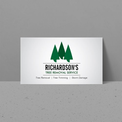 Bold Tree Service Logo GreenGray Business Card