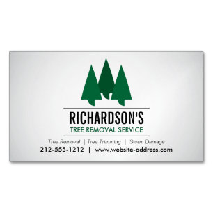 Bold Tree Service Logo Green/Gray Business Card Magnet