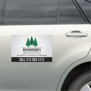 Bold Tree Service Logo Green/Gray Car Magnet