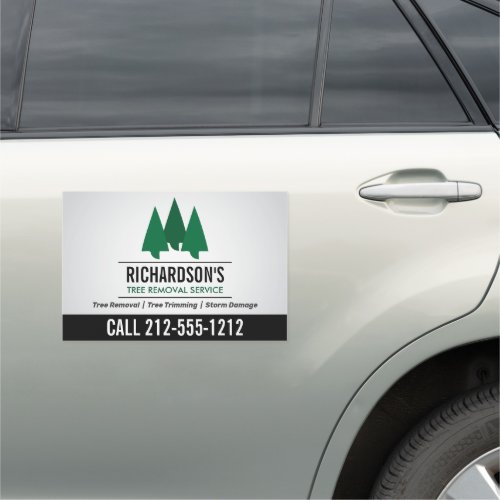 Bold Tree Service Logo GreenGray Car Magnet