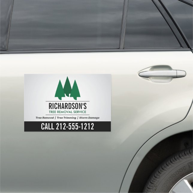 Bold Tree Service Logo Green/Gray Car Magnet (In Situ)