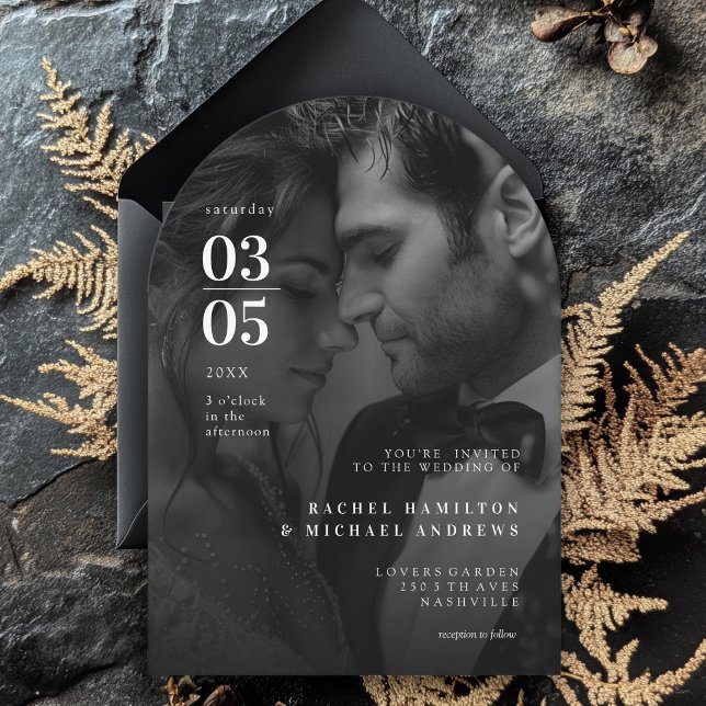 Bold Trending B&W-Photo Wedding Invitation (Bold, Minimal, Trending, Photo, Wedding Invitation)