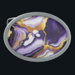 Bold Trendy purple yellow Gold faux marble Belt Buckle<br><div class="desc">Chic Trendy Pretty Elegant dark purple golden yellow Faux Marble</div>