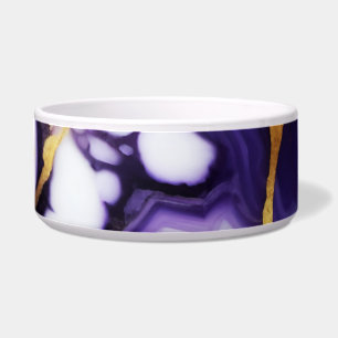Bold Trendy purple yellow Gold faux marble Bowl