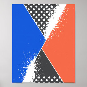 Bold Triangular Composition with Paint Splashes Poster