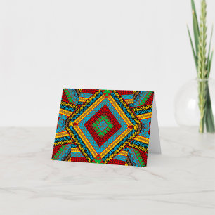Bold Tribal Geometric Pattern Colorful Ethnic Boho Letterpress Thank You Card