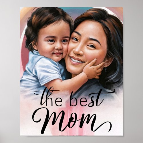 Bold Tribute The Best Mom Ever Text Poster
