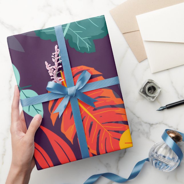 Bold Tropical Leaves Wrapping Paper (Gifting)