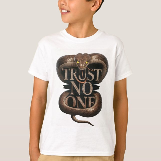 "Bold 'Trust No One' King Snake Graphic for T-Shir T-Shirt (Front)