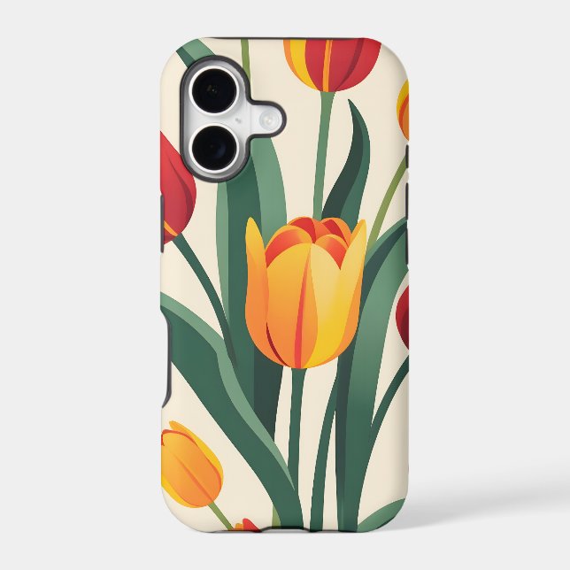 Bold Tulip Illustration Iphone Case (Back)