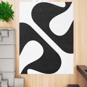 Bold twisted Bubbles Modern Black and White Rug