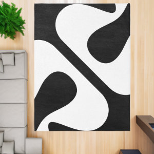 Bold twisted Bubbles Modern Black and White Rug