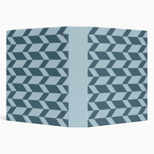 Bold Two Tone Arrow Chevron Stripe Blue Tones 3 Ring Binder