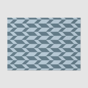 Bold Two Tone Arrow Chevron Stripe Blue Tones Tissue Paper