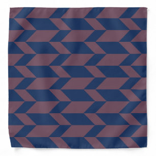 Bold Two Tone Arrow Chevron Stripe Dark Blue Pink Bandana