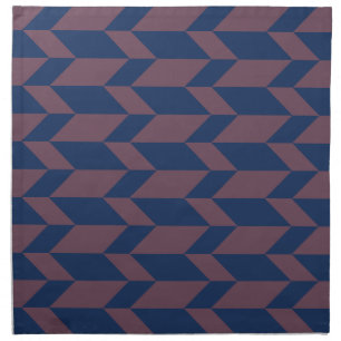 Bold Two Tone Arrow Chevron Stripe Dark Blue Pink Cloth Napkin