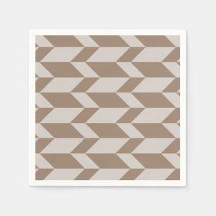 Bold Two Tone Arrow Chevron Stripe Neutral Browns Napkins
