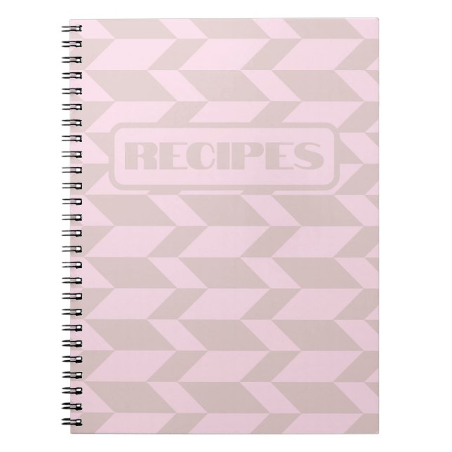 Bold Two Tone Arrow Chevron Stripe Neutral Pinks Notebook (Front)
