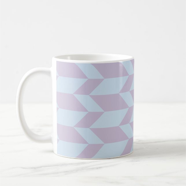 Bold Two Tone Arrow Chevron Stripe Powder Pastel Coffee Mug (Left)