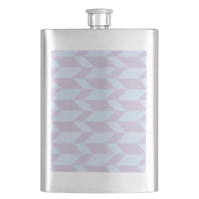Bold Two Tone Arrow Chevron Stripe Powder Pastel Flask (Front)