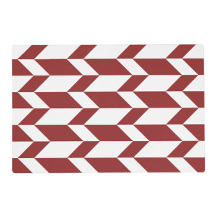 Bold Two Tone Arrow Chevron Stripe Red White Placemat