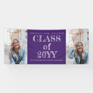 Bold Type 2 Photo Graduation Party Banner