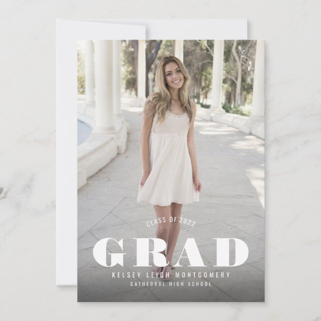 Bold Type Graduation Photo Announcement and Party (Front)